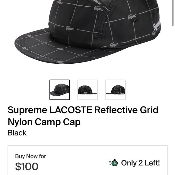 Supreme x Lacoste Reflective Grid Camp Cap - Picture 2 of 4